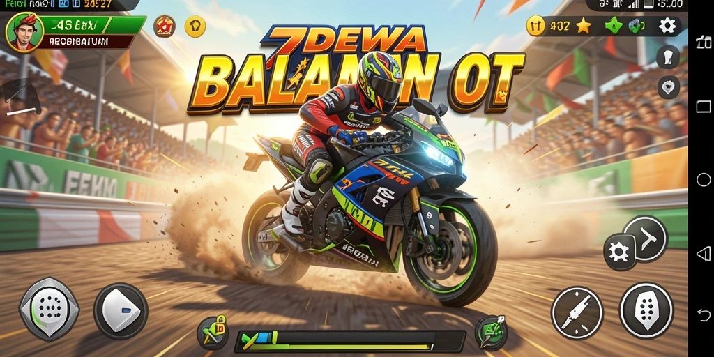 Tampilan gameplay menegangkan dalam balapan motor.