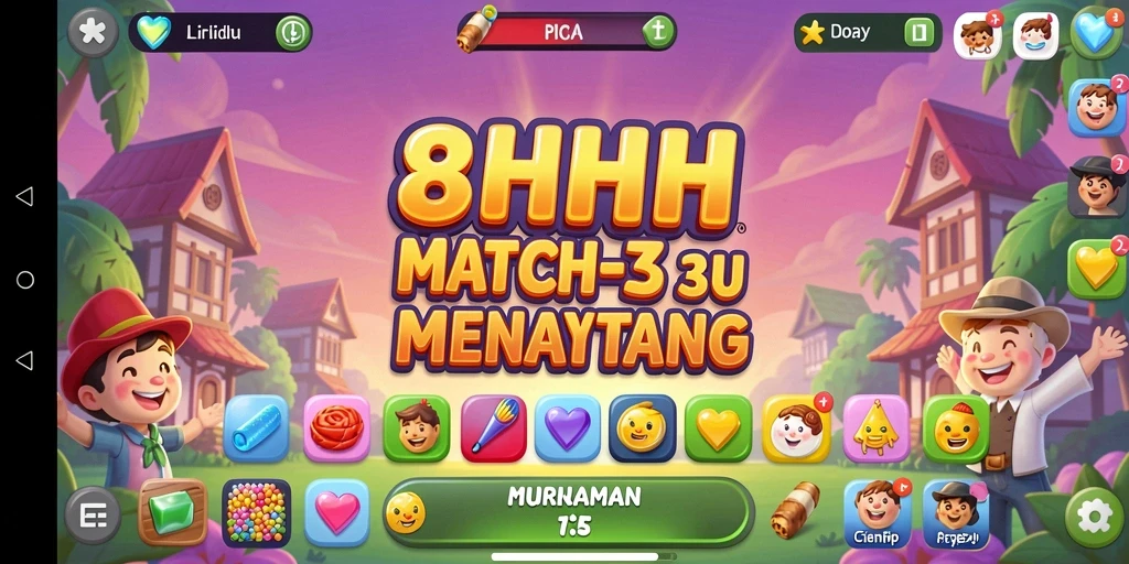 Gameplay seru dan menantang di 8HHH Match-3.