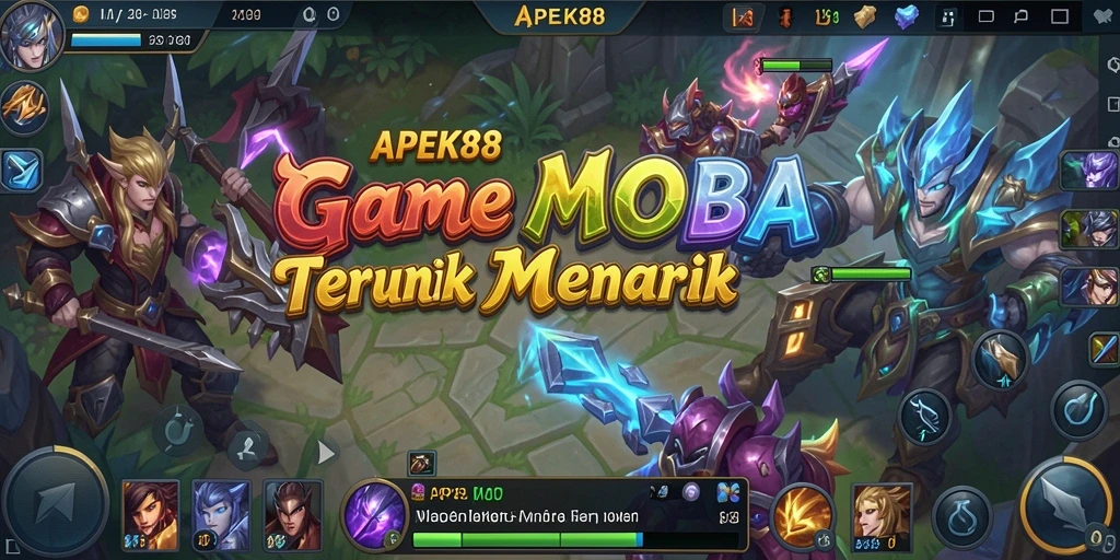 Screenshot APEK88 menampilkan aksi seru dalam permainan MOBA.