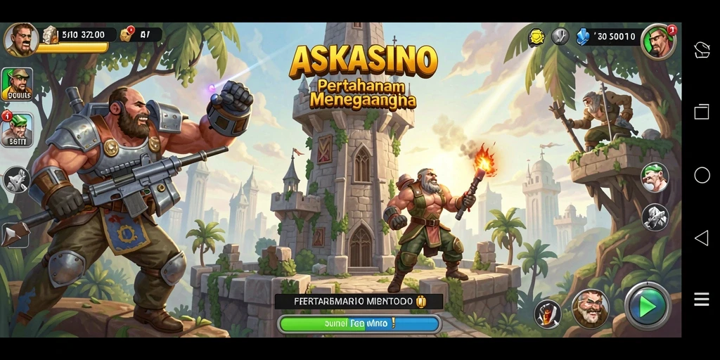 Tampilan menarik dari gameplay ASKASINO dalam Tower Defense.