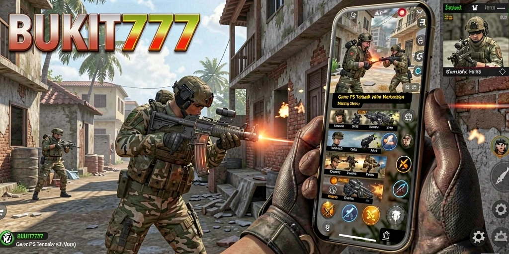 Screenshot memperlihatkan momen aksi intens dalam gameplay BUKIT777.