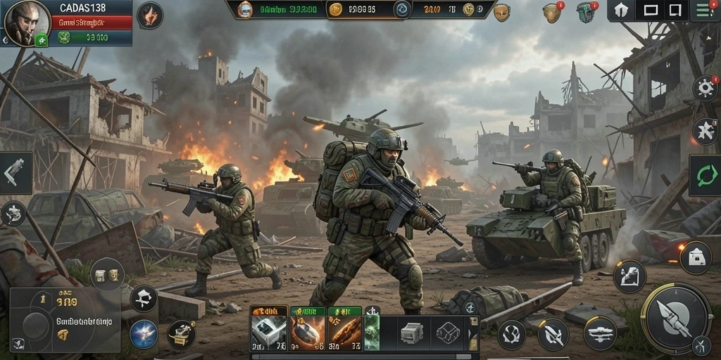 Tampilan gameplay seru dalam CADAS138 dengan strategi pertempuran yang mendalam.
