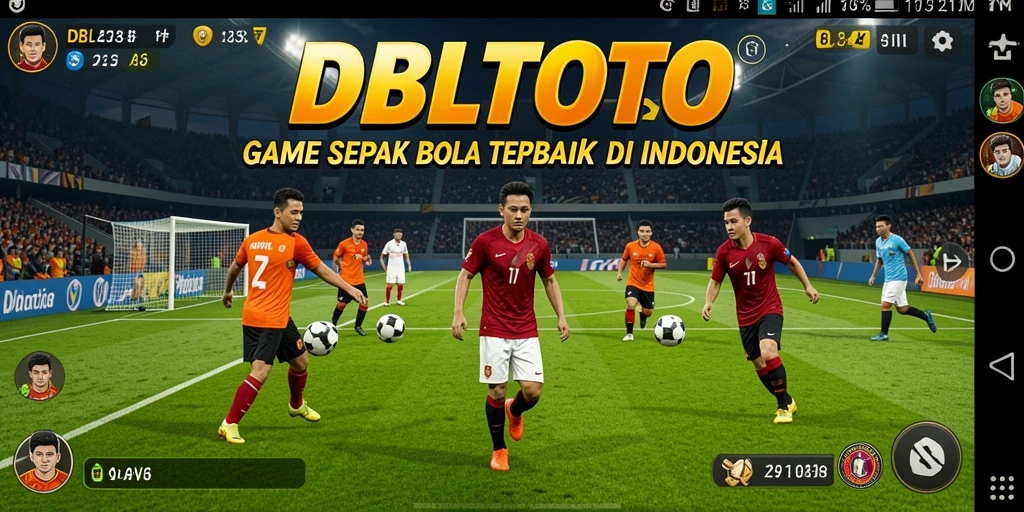 Tampilan gameplay DBLTOTO yang menampilkan aksi sepak bola mendebarkan.