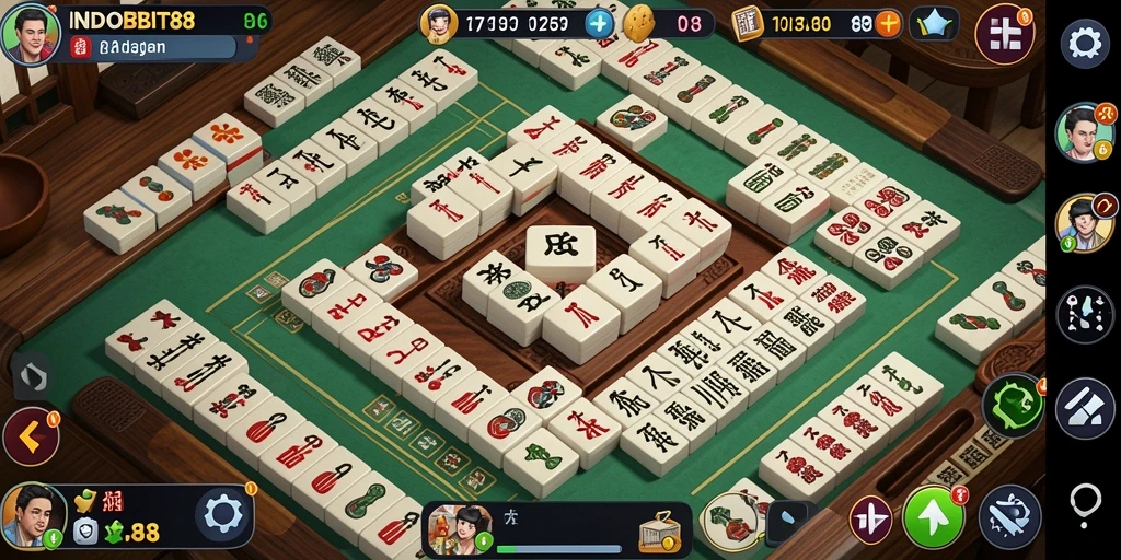 Tampilan gameplay seru dari INDOBIT88 dengan pengalaman Mahjong yang menarik.