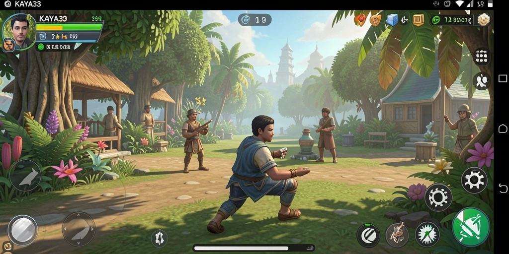 Tampilan gameplay KAYA33 yang cerah dan menyenangkan.