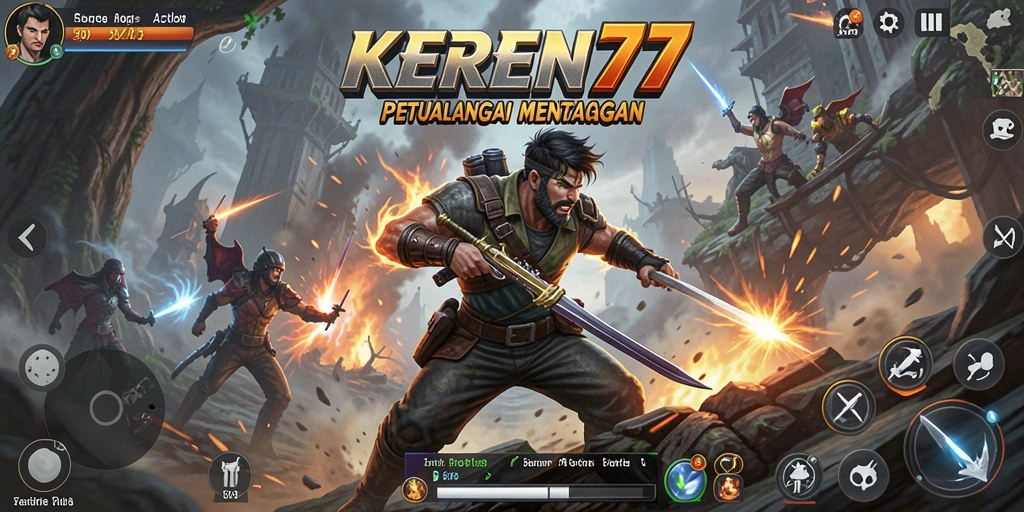 Screenshot KEREN77 menunjukkan aksi menegangkan dalam gameplay.