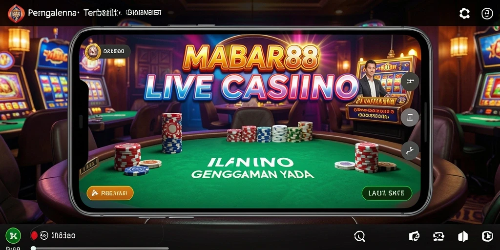 Tampilan screenshot MABAR88 menunjukkan dealer profesional dalam aksi di permainan Live Casino.