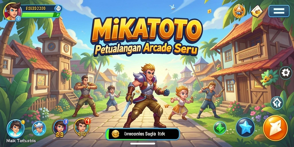 Screenshot gameplay MIKATOTO menunjukkan aksi seru dalam permainan arcade.