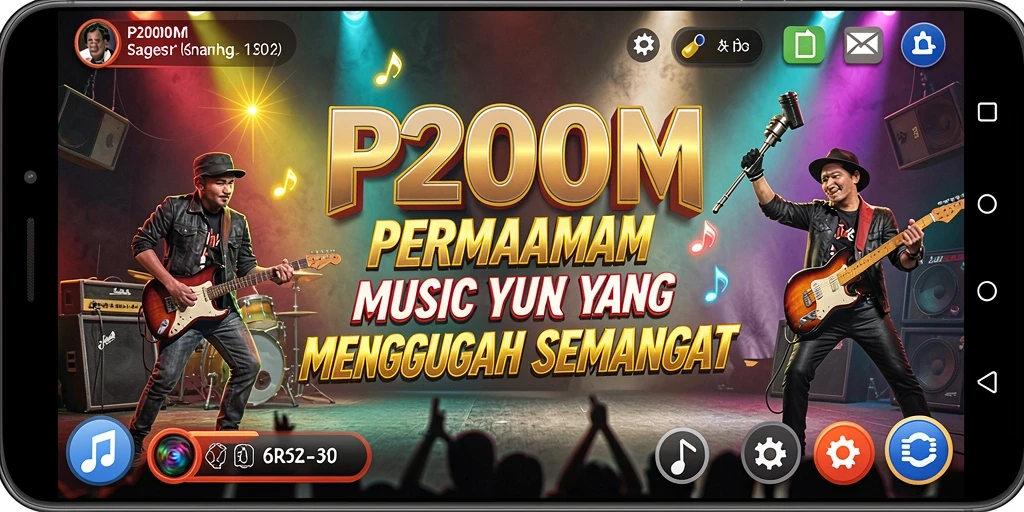 Tampilan gameplay P200M yang penuh warna dan interaktif.