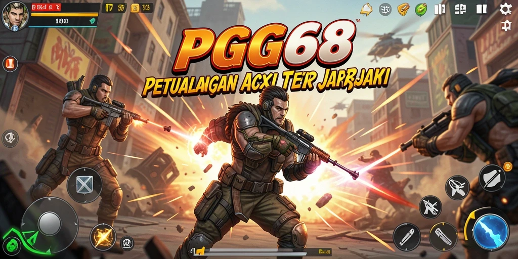 Tangkapan layar utama PGG68 menampilkan aksi seru dan grafis menawan.