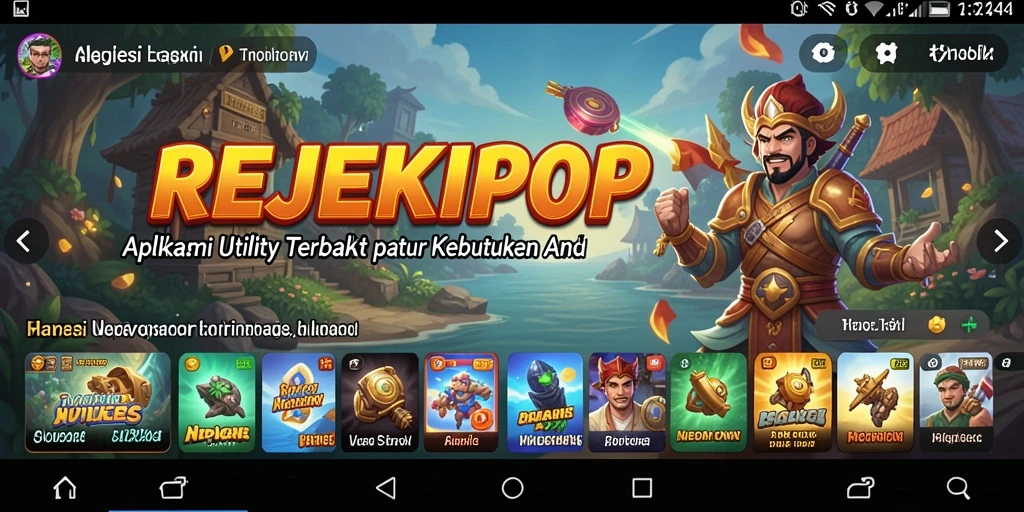 Tampilan utama REJEKIPOP menunjukkan fitur-fitur utilitas yang memudahkan pengguna.