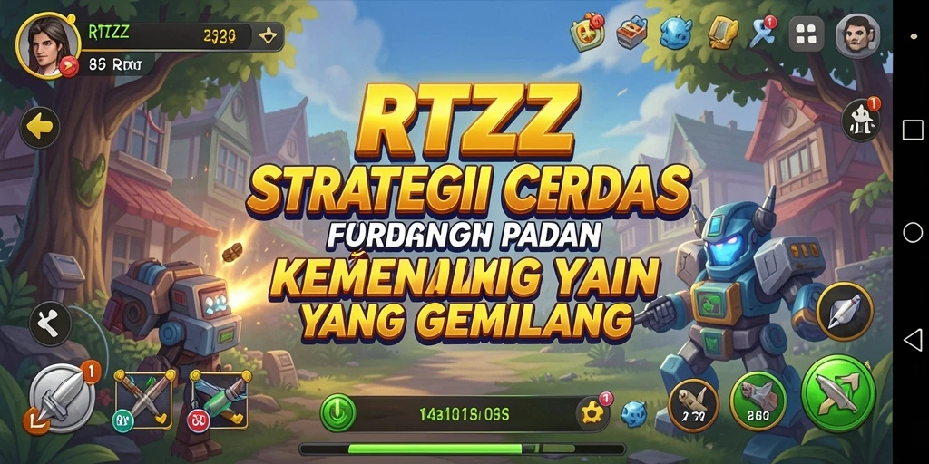 Screenshot gameplay RTZZ menampilkan pertempuran strategis yang seru.